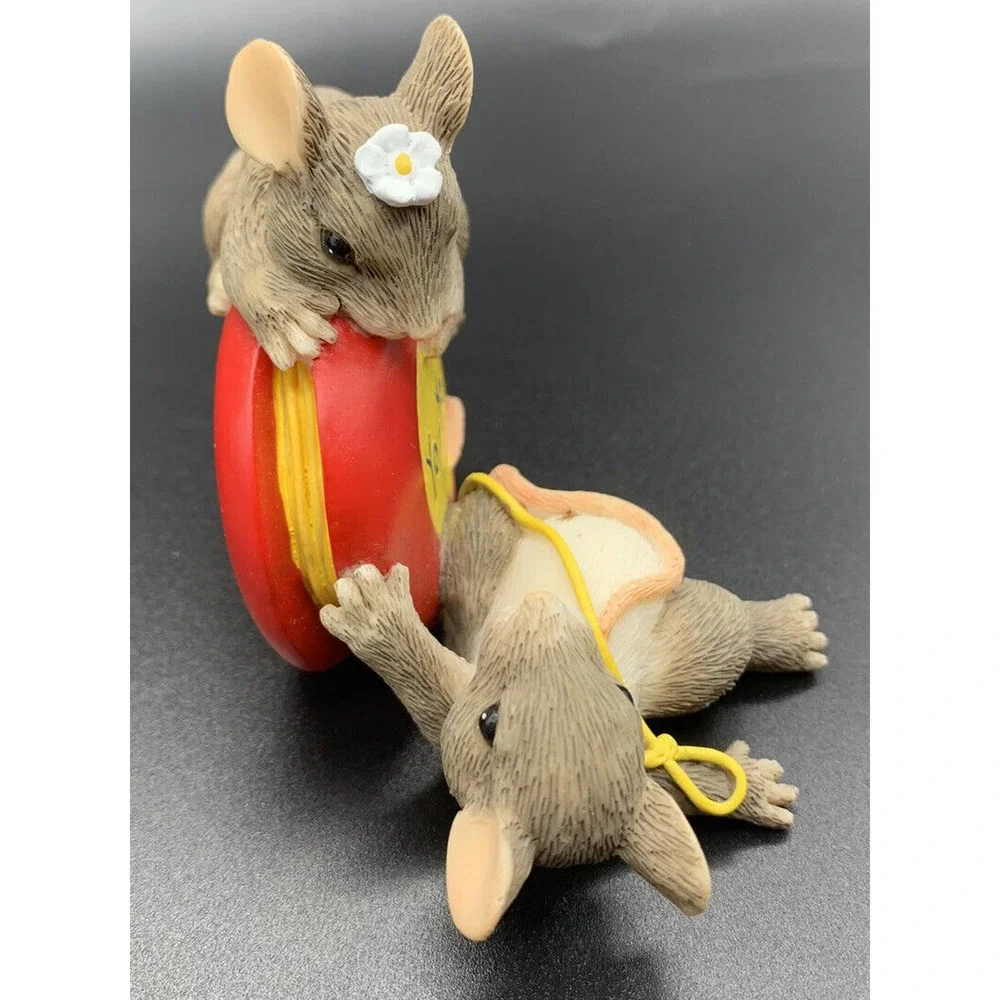 Fitz & Floyd Charming Tails Mice & Yo-Yo toy EVEN THE UPS & DOWNS ARE FUN#89/705